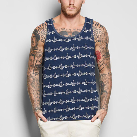 Boat Print Cotton Tank // Boat (S)