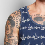 Boat Print Cotton Tank // Boat (L)