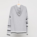 Justin Stripe Hoodie // Heather Gray (2XL)