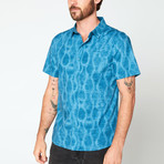 Short Sleeve Batik Shirt // Aqua (S)