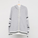 Justin Stripe Hoodie // Heather Gray (2XL)