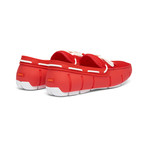 Braided Lace Loafer // Red Alert + White (US: 9)