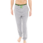 Heather Contrast Logo Sleep Pant // Gray + Green (L)
