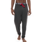 Heather Contrast Logo Sleep Pant // Charcoal + Red (L)