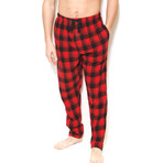 Cashmere-Like Fleece Sleep Pant // Red + Black (XL)