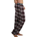 Flannel Sleep Pant Logo Elastic // Gray + Red (L)