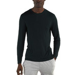 Rayon Long Sleeve Sleep Shirt // Black (L)