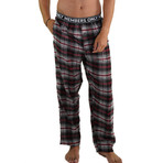 Flannel Sleep Pant Logo Elastic // Gray + Red (S)