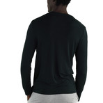 Rayon Long Sleeve Sleep Shirt // Black (XL)