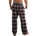 Flannel Sleep Pant Logo Elastic // Gray + Red (XL)