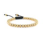 Stainless Steel + Beads Macrame Bracelet // 6mm // Gold Plating