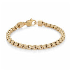 Stainless Steel Polished Hexahedron Bracelet // Gold Plating