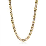 Stainless Steel Cuban Link Polished Necklace // Gold Plating (24")
