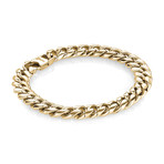 Stainless Steel Cuban Link Grooved Lines // Gold Plating