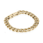 Stainless Steel Cuban Link Bracelet // 10.5mm //  Gold Plating