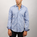 Hinder Button-Up Long Sleeve Shirt // Blue (S)