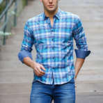 Oriel Button-Up Long Sleeve Shirt // Blue (2XL)