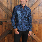 Joe Button-Up Long Sleeve Shirt // Blue (S)