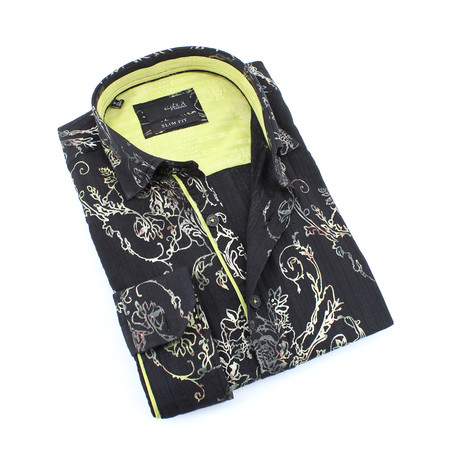 Jax Button-Up Long Sleeve Shirt // Black (S)