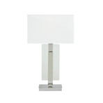Glass + Chrome Contemporary Table Lamp // USB // 1 Light