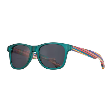 Indio Bifocal Sun Readers // Frost Teal + Rainbow Wood (+1.25)