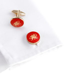 The Welsh Dragon Cufflinks // Red + Gold