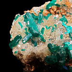 Dioptase on Quartz