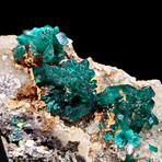 Dioptase on Quartz