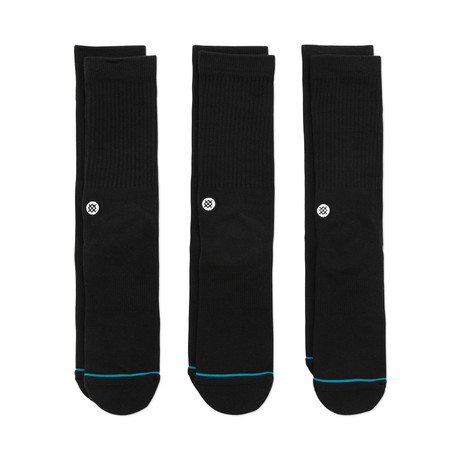 Icon Socks // Black // Pack of 3 (M)