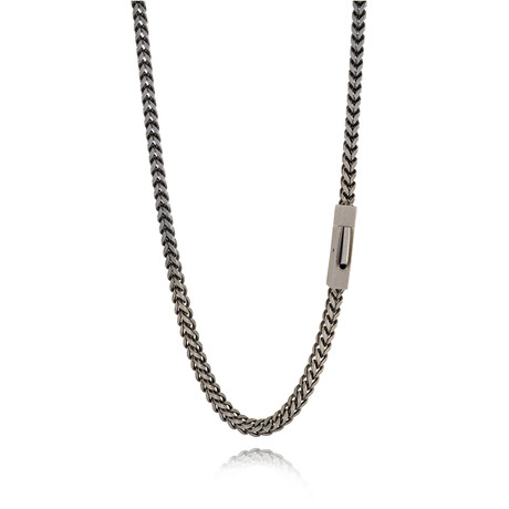 Franco Box Clasp Necklace // 5mm // Gunmetal