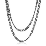 Curb Link Double Row Necklace // Gunmetal