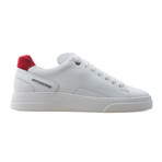 Fleek Low Top Sneaker // Pure White + Red (Euro: 42)