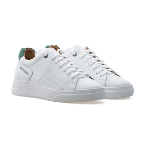 Fleek Low Top Sneaker // Pure White + Green (Euro: 39)