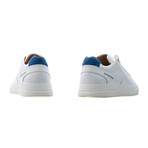 Fleek Low Top Sneaker // Pure White + Blue (Euro: 42)