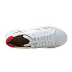 Fleek Low Top Sneaker // Pure White + Red (Euro: 42)