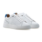 Fleek Low Top Sneaker // Pure White + Blue (Euro: 42)