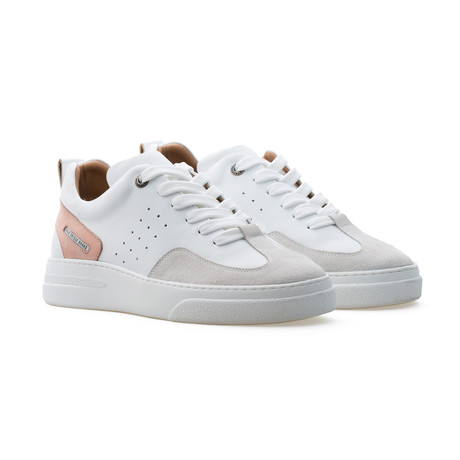 Woke Low Top Sneaker // Pink + White + Light Cream (Euro: 39)