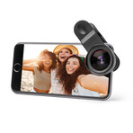 Pictar Smart Selfie Stick + Smart Lens Wide Angle (Black)