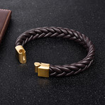 Magnetic Clasp Weave Bracelet // Brown