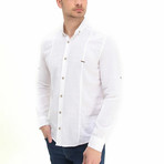 Long Sleeve Button Down Shirt // White (M)