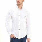 Long Sleeve Button Down Shirt // White (L)