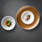 BergHOFF GEM 2pc Deep Presentation Plate And Bowl, White and Gold