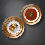 BergHOFF GEM 3pc Porcelain Plate Set, White and Gold