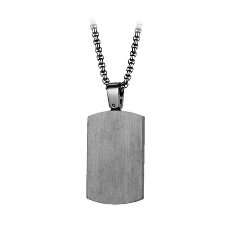 Dog Tag + Round Box Necklace II // Gunmetal