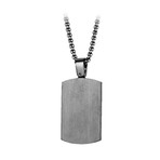 Dog Tag + Round Box Necklace II // Gunmetal