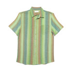 Paloma Casual Point Collar Short Sleeve Button Down // Green (L)