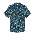 Manav Casual Point-Collared Short Sleeve Button Down // Navy (M)