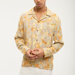 Abhijit Camp Collar Long Sleeve Button Down // Olive (L)