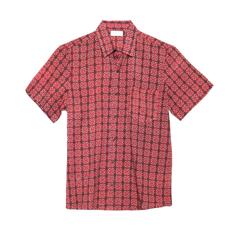 Jayant Casual Point Collar Short Sleeve Button Down // Pink (S)