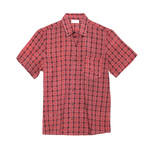 Jayant Casual Point Collar Short Sleeve Button Down // Pink (L)